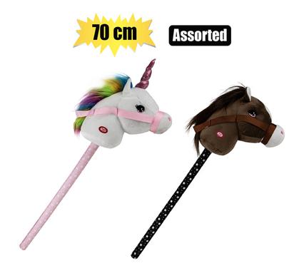 Plush Riding Stick 70cm Asstd